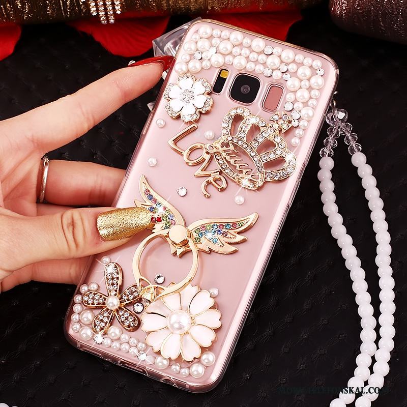 Samsung Galaxy S8+ Fodral Rosa Stjärna Skal Skydd Silikon Strass