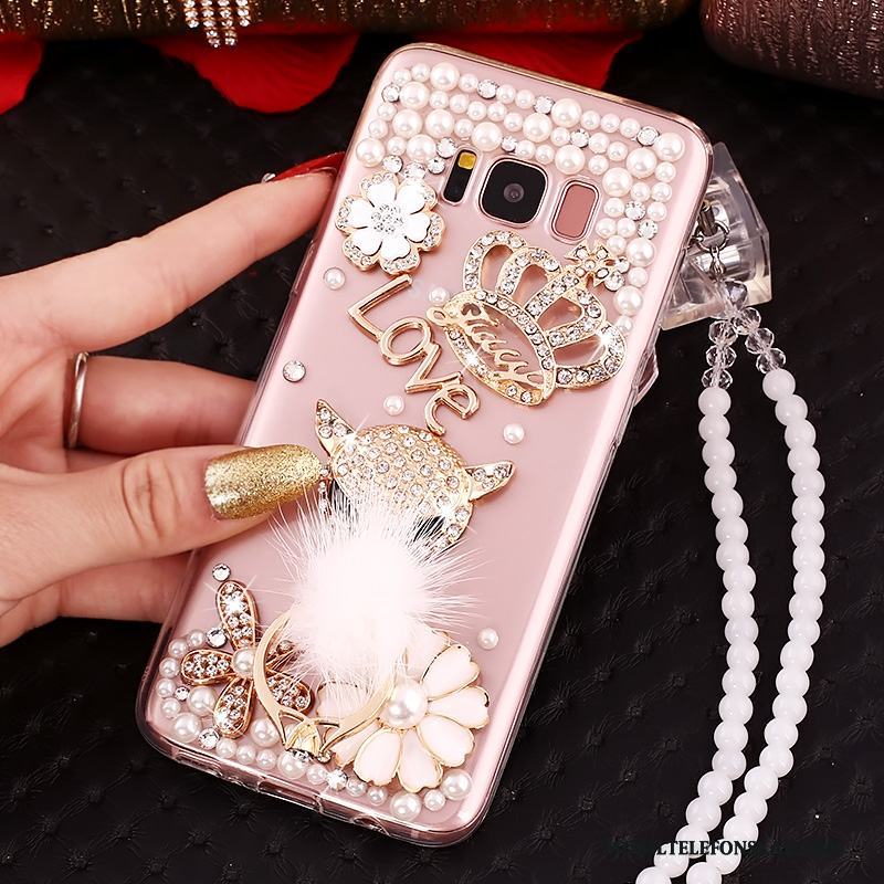 Samsung Galaxy S8+ Fodral Rosa Stjärna Skal Skydd Silikon Strass