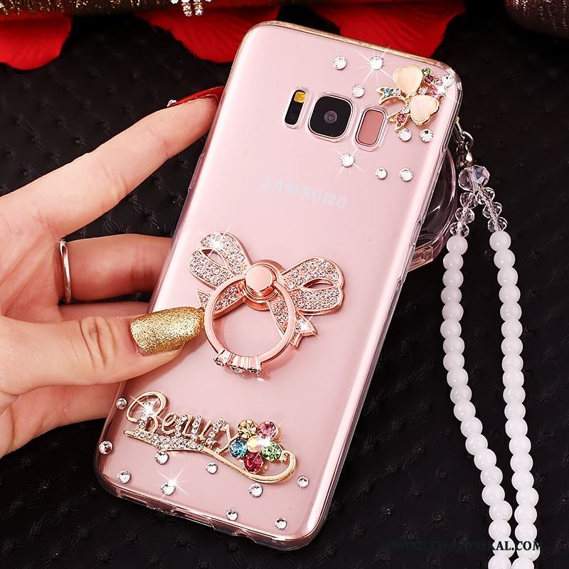 Samsung Galaxy S8+ Fodral Rosa Stjärna Skal Skydd Silikon Strass