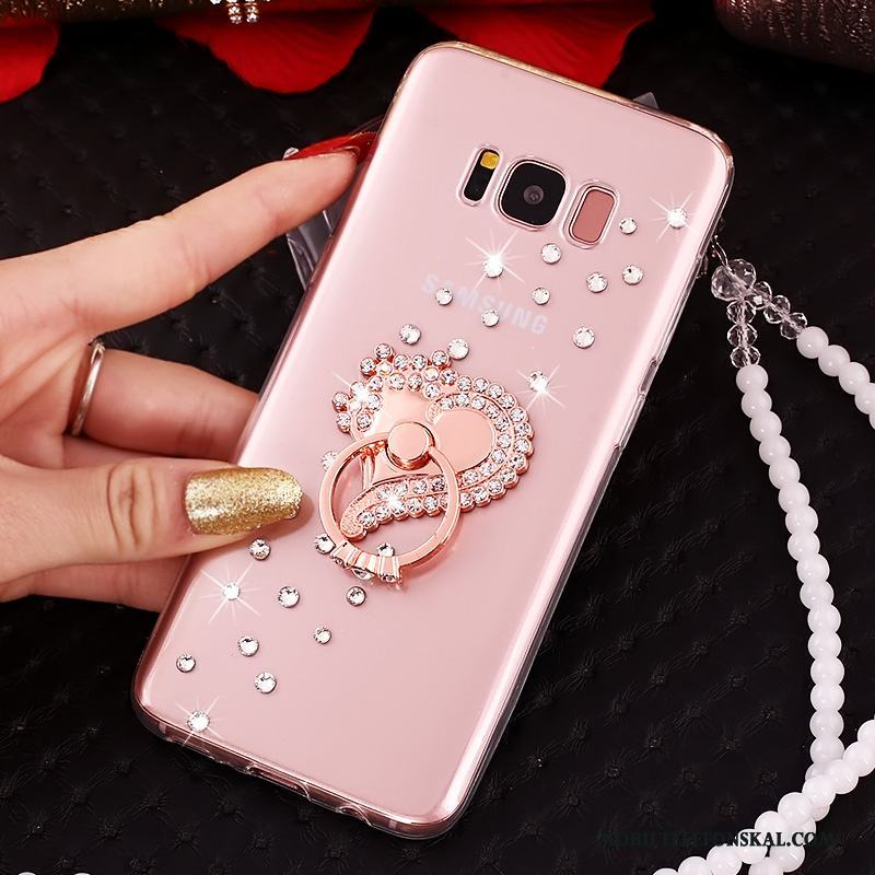 Samsung Galaxy S8+ Fodral Rosa Stjärna Skal Skydd Silikon Strass