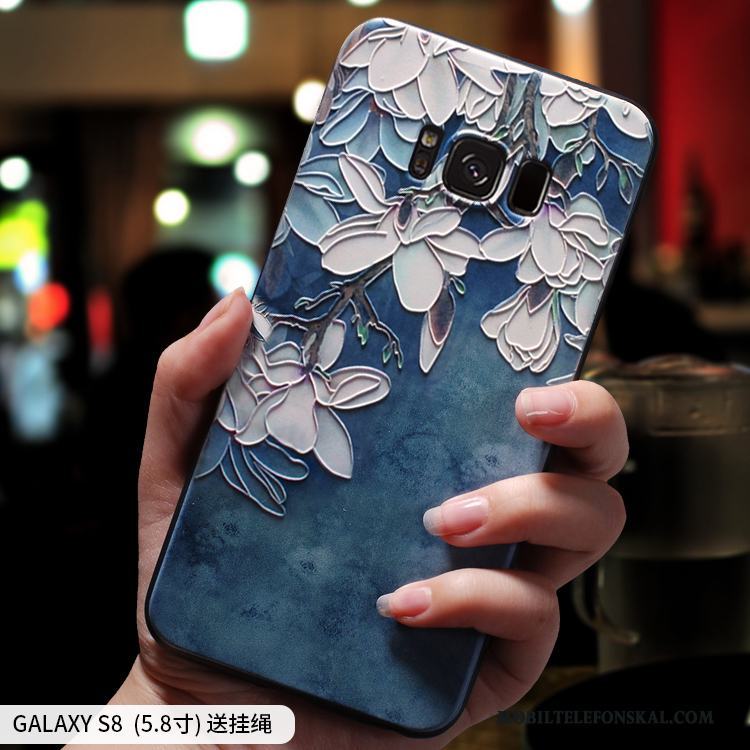 Samsung Galaxy S8 Fodral Silikon Fallskydd Mjuk Röd Skal Telefon Hängsmycken