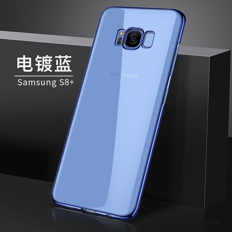 Samsung Galaxy S8+ Fodral Skydd Silver Fallskydd Stjärna Skal Telefon Transparent