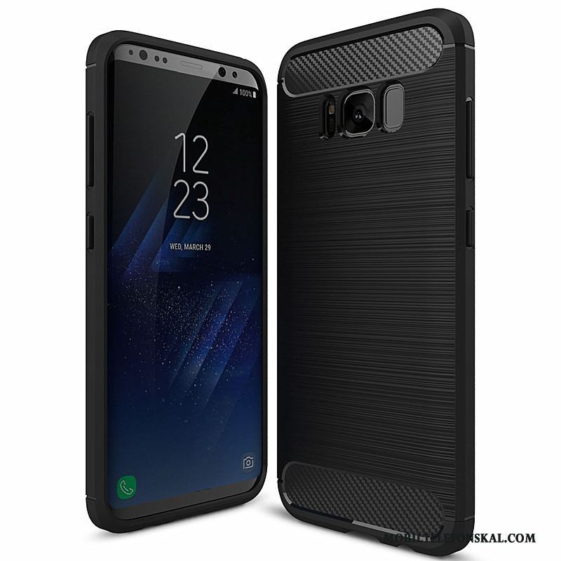 Samsung Galaxy S8 Fodral Stjärna Skal Telefon Kostfiber Mörkblå Silikon Mjuk