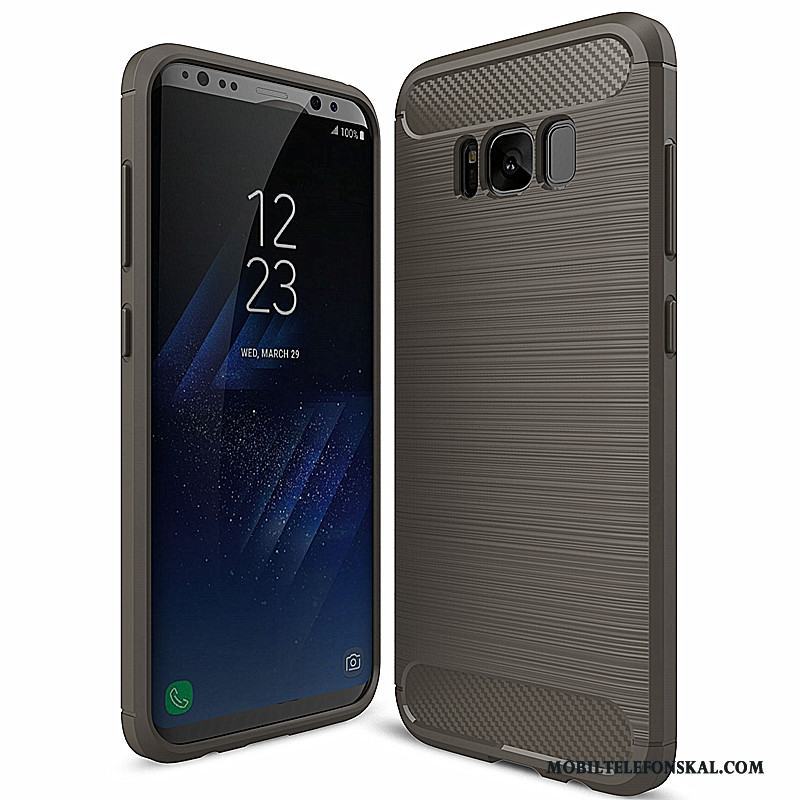 Samsung Galaxy S8 Fodral Stjärna Skal Telefon Kostfiber Mörkblå Silikon Mjuk