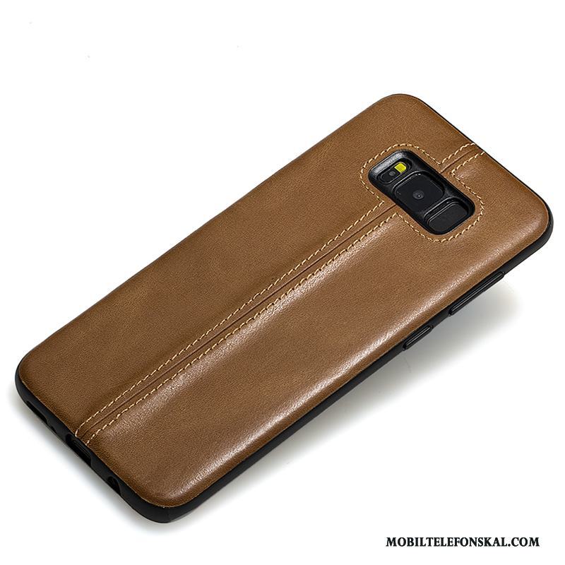 Samsung Galaxy S8+ Fodral Äkta Läder Stjärna Skal Telefon Silikon Svart Läderfodral