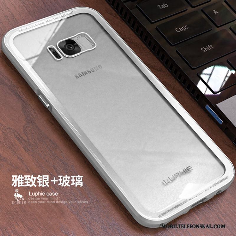 Samsung Galaxy S8 Frame Kreativa Härdat Glas Skal Telefon Blå Stjärna Fodral