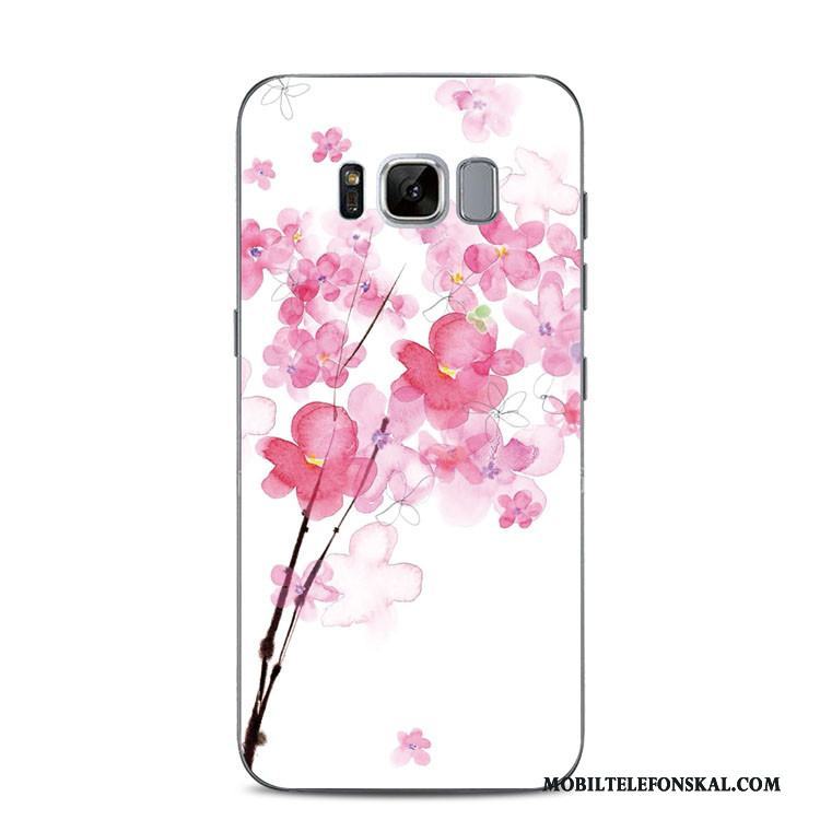 Samsung Galaxy S8+ Lättnad Persika Stjärna Support Mjuk Rosa Skal Telefon