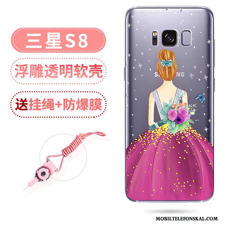 Samsung Galaxy S8 Silikon Lättnad Fallskydd Skal Telefon All Inclusive Vacker Rosa