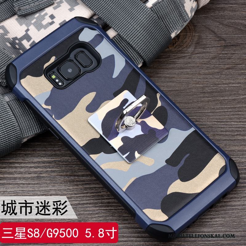 Samsung Galaxy S8 Silikon Skydd Support Kamouflage Fodral Skal Telefon Ring