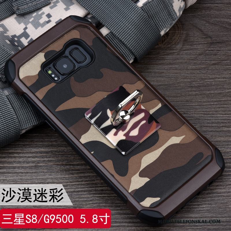 Samsung Galaxy S8 Silikon Skydd Support Kamouflage Fodral Skal Telefon Ring