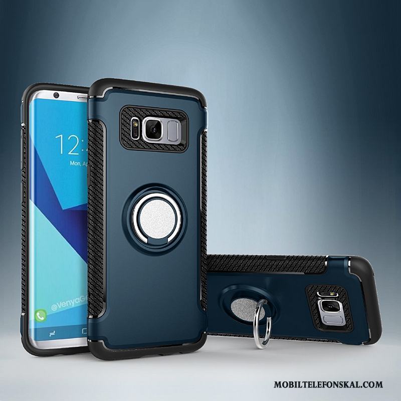 Samsung Galaxy S8+ Skal Fodral Bil Magnetic Support Ring Fallskydd Blå