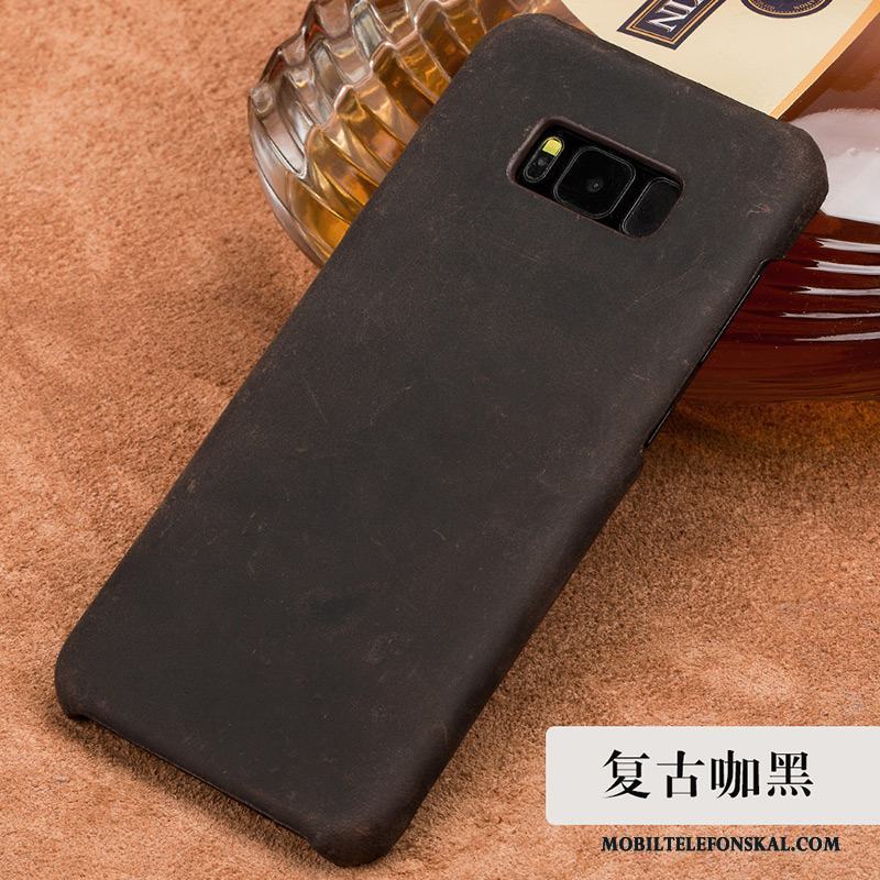 Samsung Galaxy S8+ Skal Retro Lyxiga Äkta Läder Mode Trend Läderfodral Högt Utbud