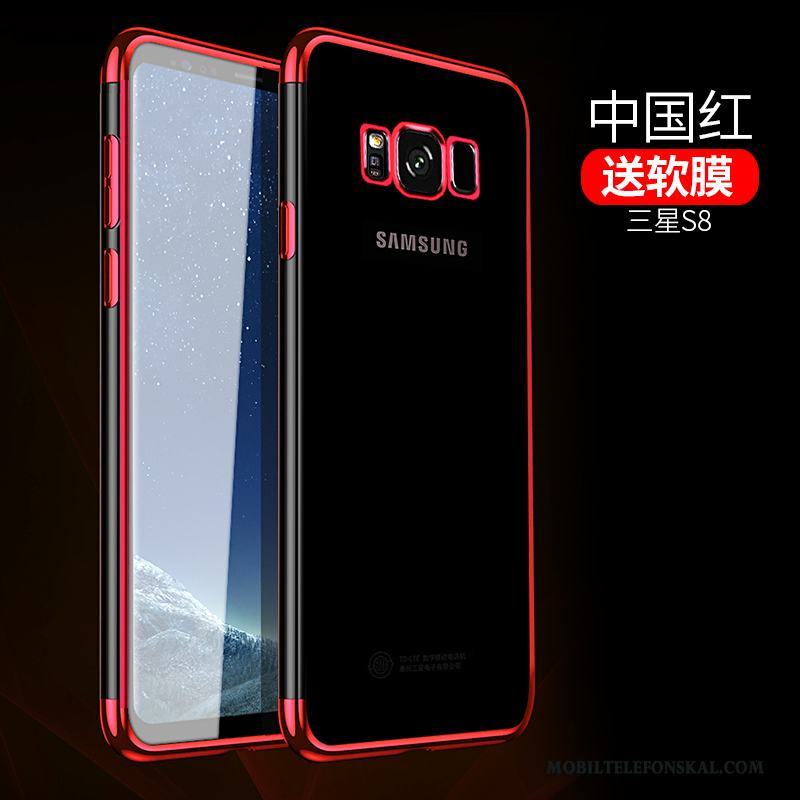 Samsung Galaxy S8 Skal Stjärna Transparent Röd All Inclusive Mjuk Slim Fallskydd