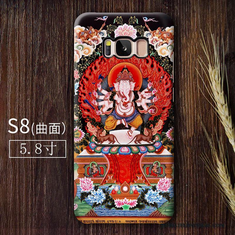 Samsung Galaxy S8 Skal Telefon Konst Färg Nubuck Trend Buddhism Fallskydd