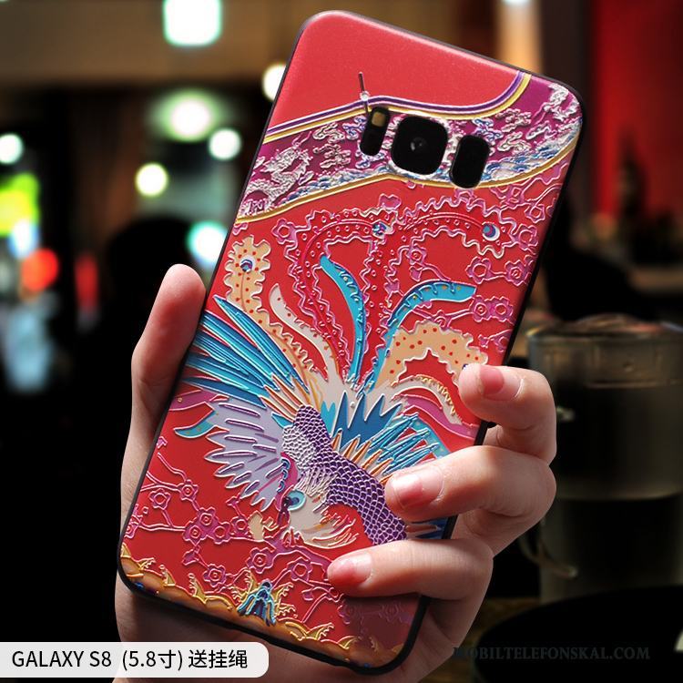 Samsung Galaxy S8 Skal Telefon Mjuk Fallskydd Röd Par Stjärna All Inclusive