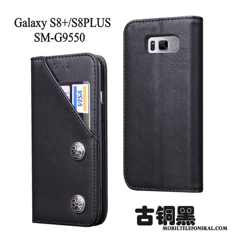 Samsung Galaxy S8+ Skydd Silikon Röd Mjuk Skal Telefon Läderfodral Stjärna