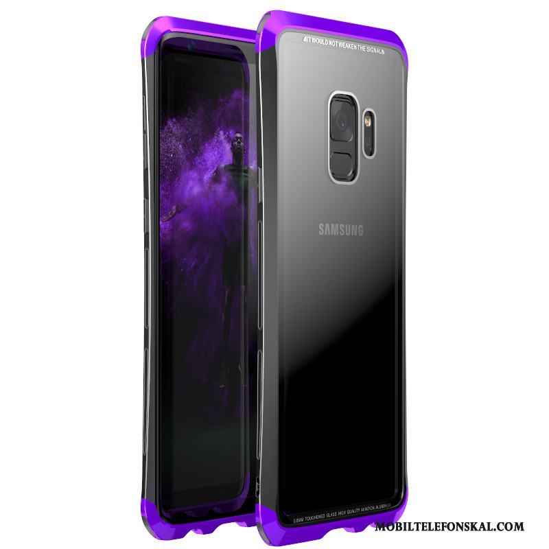 Samsung Galaxy S9 All Inclusive Glas Frame Metall Fodral Skal Fallskydd