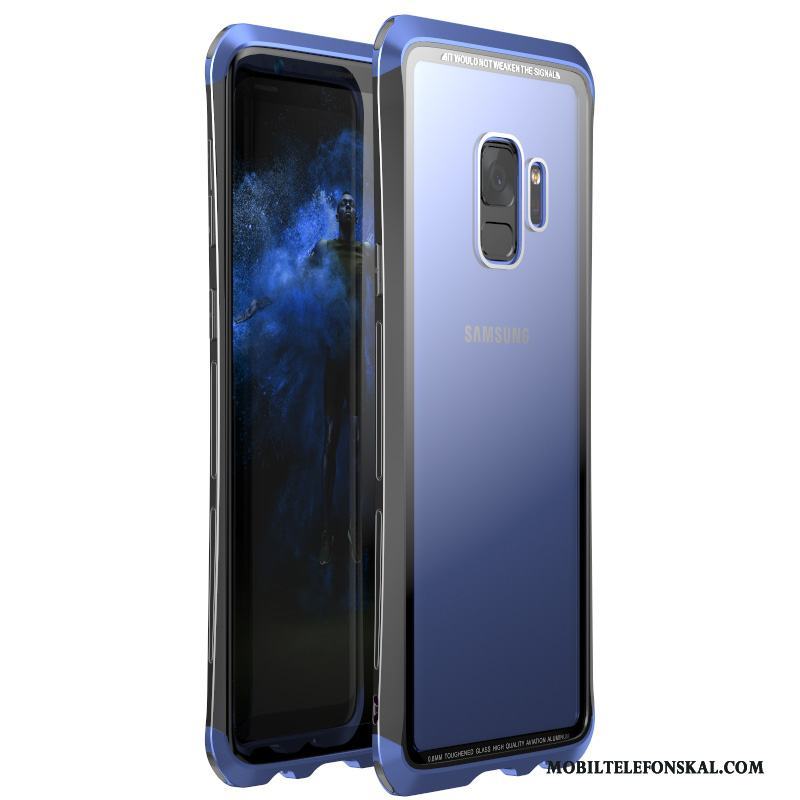 Samsung Galaxy S9 All Inclusive Glas Frame Metall Fodral Skal Fallskydd