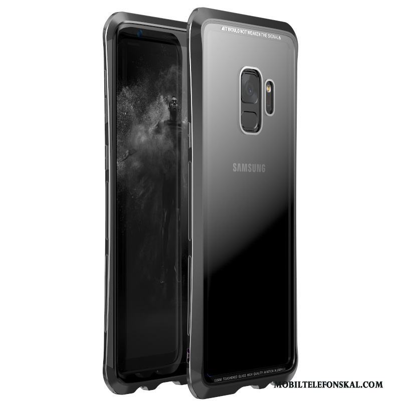 Samsung Galaxy S9 All Inclusive Glas Frame Metall Fodral Skal Fallskydd