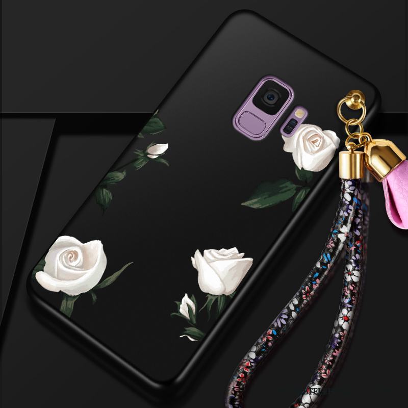 Samsung Galaxy S9 Blommor Stjärna All Inclusive Skydd Svart Trend Skal Telefon