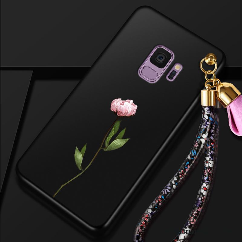 Samsung Galaxy S9 Blommor Stjärna All Inclusive Skydd Svart Trend Skal Telefon