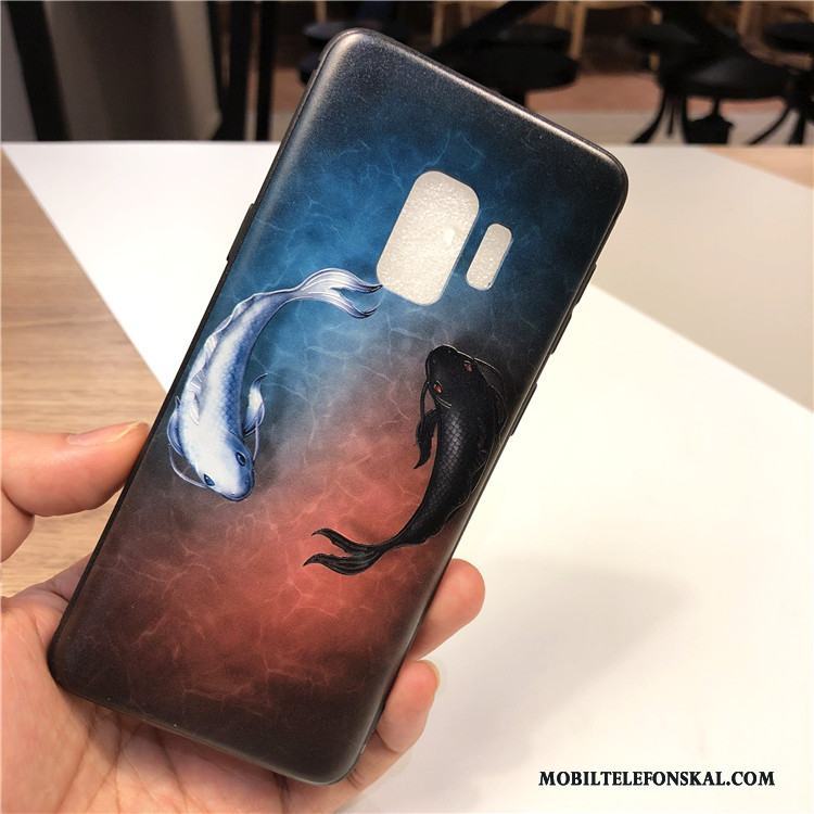 Samsung Galaxy S9+ Ljusblå Skydd Fallskydd Nubuck All Inclusive Trend Skal Telefon