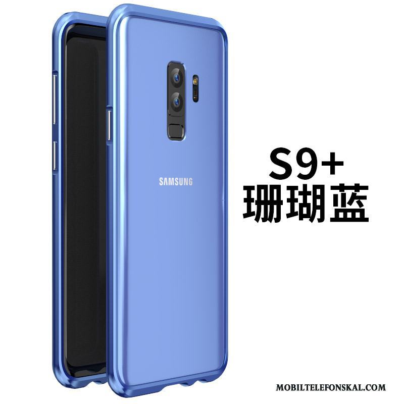 Samsung Galaxy S9+ Metall Frame Skydd Fodral Stjärna Skal Telefon Blå
