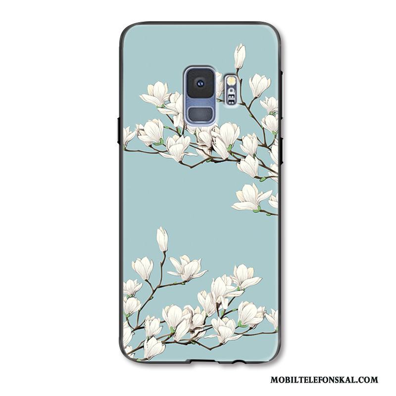 Samsung Galaxy S9+ Skal Blommor Lättnad Mode Enkel Kyla Skydd Fodral