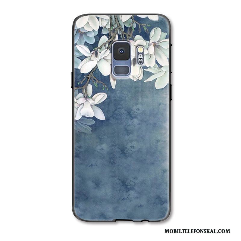 Samsung Galaxy S9+ Skal Blommor Lättnad Mode Enkel Kyla Skydd Fodral