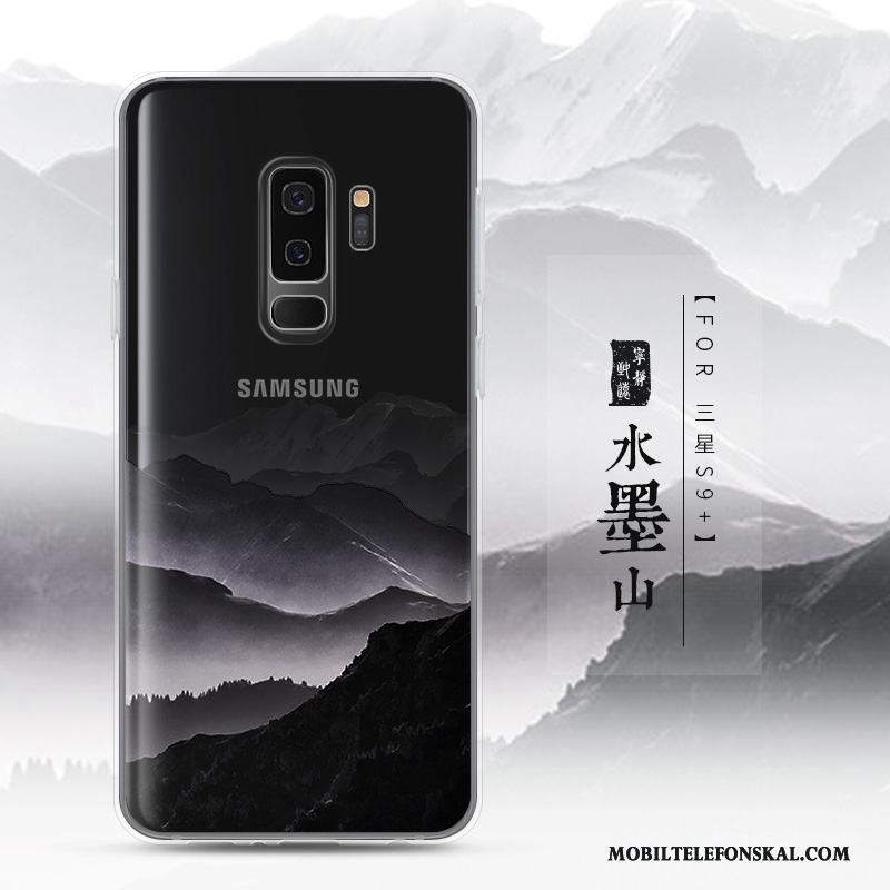 Samsung Galaxy S9+ Skal Fallskydd Purpur Landskap Silikon Fodral Mjuk Stjärna