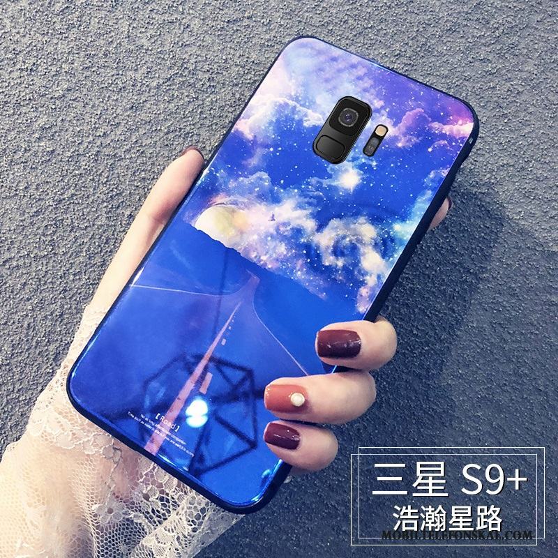 Samsung Galaxy S9+ Skal Kreativa Personlighet Silikon Trend Varumärke Stjärna Fallskydd Glas