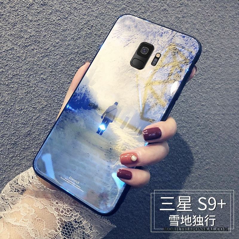Samsung Galaxy S9+ Skal Kreativa Personlighet Silikon Trend Varumärke Stjärna Fallskydd Glas
