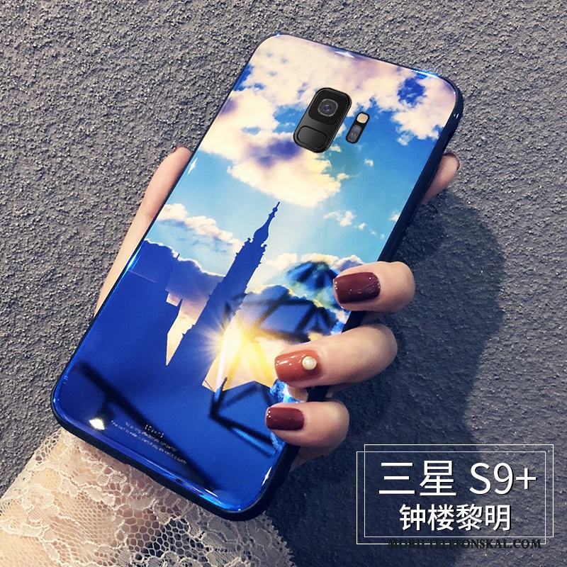 Samsung Galaxy S9+ Skal Kreativa Personlighet Silikon Trend Varumärke Stjärna Fallskydd Glas