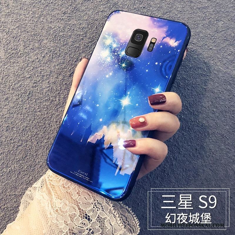 Samsung Galaxy S9 Skal Personlighet Kreativa All Inclusive Blå Trend Varumärke Silikon Glas