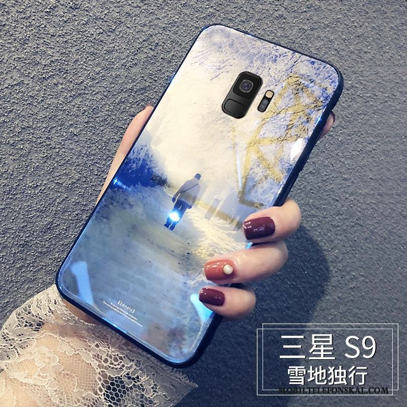 Samsung Galaxy S9 Skal Personlighet Kreativa All Inclusive Blå Trend Varumärke Silikon Glas