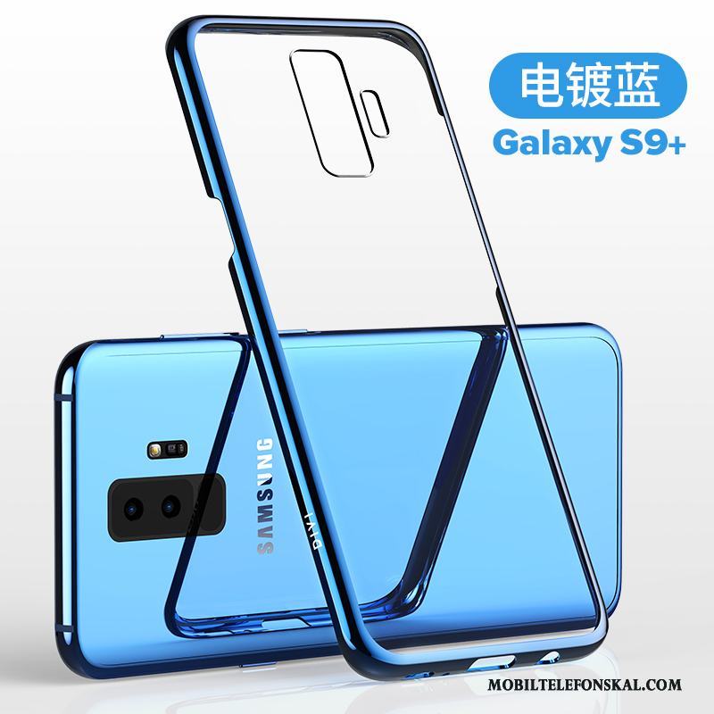 Samsung Galaxy S9+ Skal Transparent Silikon Stjärna Purpur Fodral Slim Skydd