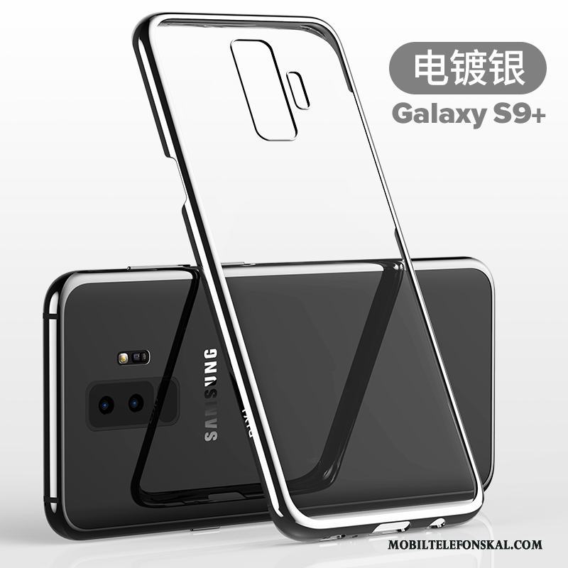 Samsung Galaxy S9+ Skal Transparent Silikon Stjärna Purpur Fodral Slim Skydd