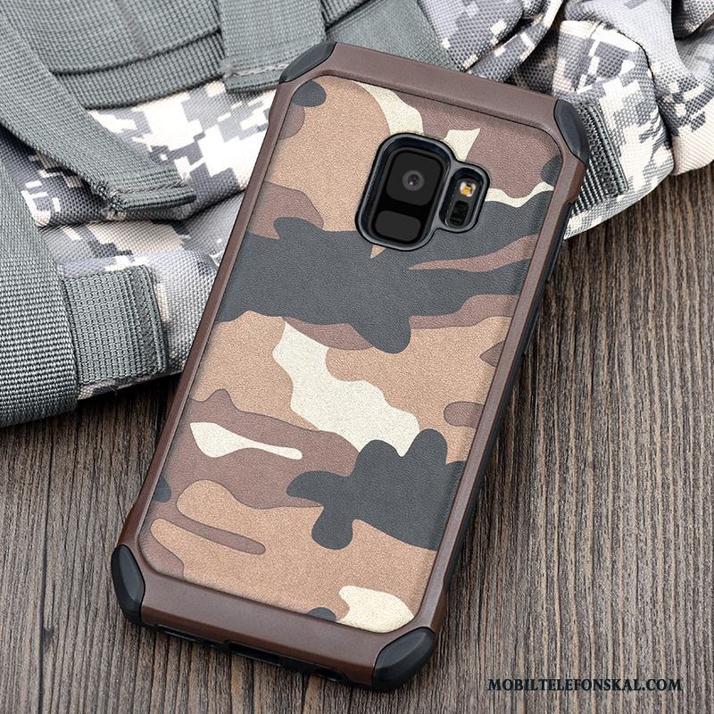 Samsung Galaxy S9 Skydd Kamouflage Skal Grön Telefon Fallskydd Fodral