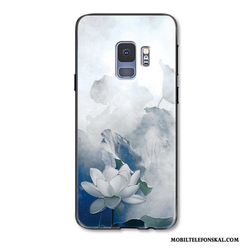 Samsung Galaxy S9+ Skydd Konst Lättnad Hängsmycken Blommor Skal Telefon Kyla