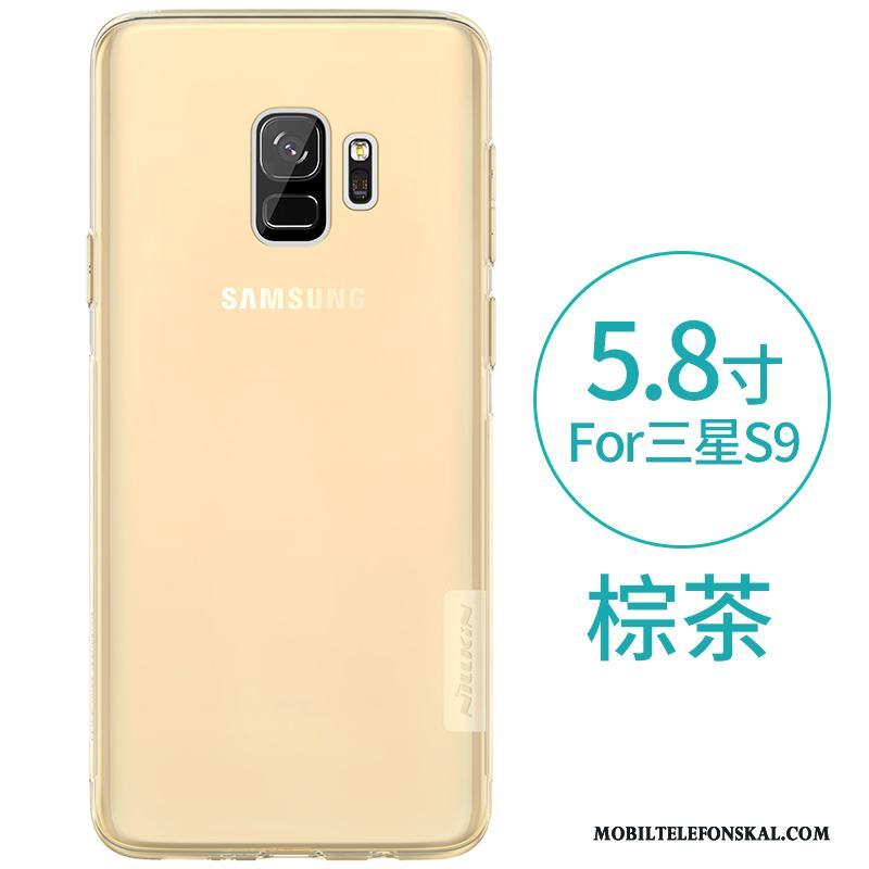 Samsung Galaxy S9 Stjärna Fallskydd Pratkvarn Transparent Mjuk Guld Skal Telefon