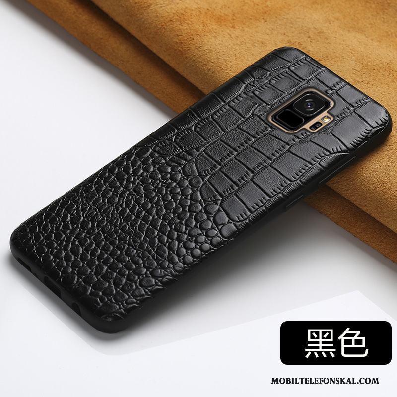 Samsung Galaxy S9 Stjärna Läderfodral Kreativa Skal Telefon Äkta Läder Lyxiga Slim