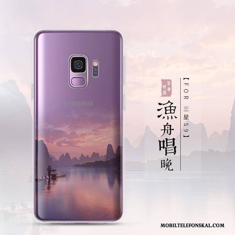 Samsung Galaxy S9 Trend Landskap Transparent Skal Telefon Fodral Stjärna Blå