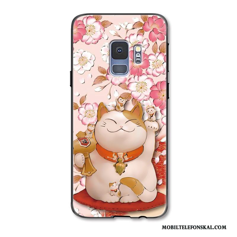 Samsung Galaxy S9+ Vacker Katt Målade Skal Telefon Rikedom Hängsmycken Skydd
