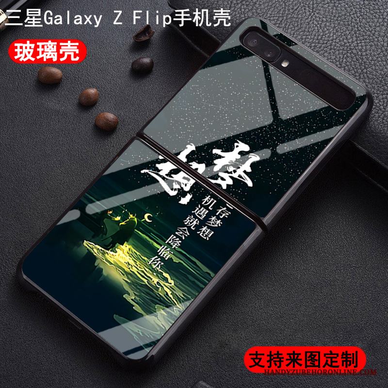 Samsung Z Flip Skal Hård Skydd Glas Net Red Faldigt Par Grön