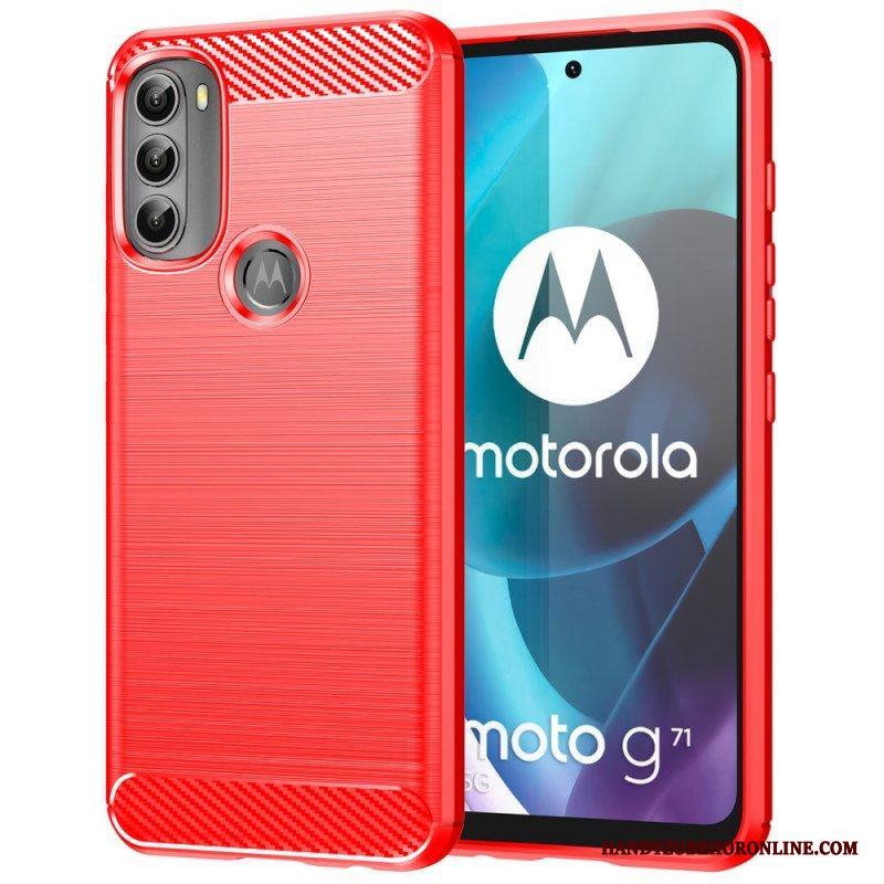 Skal Moto G71 5G Borstad Kolfiber