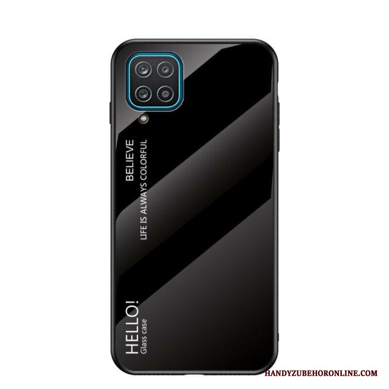 Skal Samsung Galaxy M12 / A12 Härdat Glas Hej