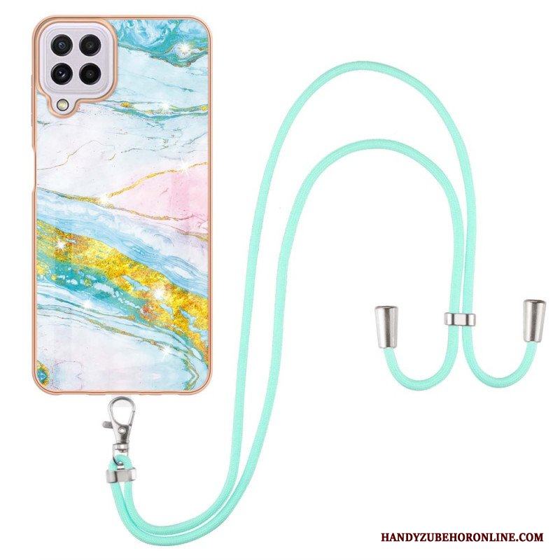 Skal Samsung Galaxy M32 Med Snodd Cord Marble Design