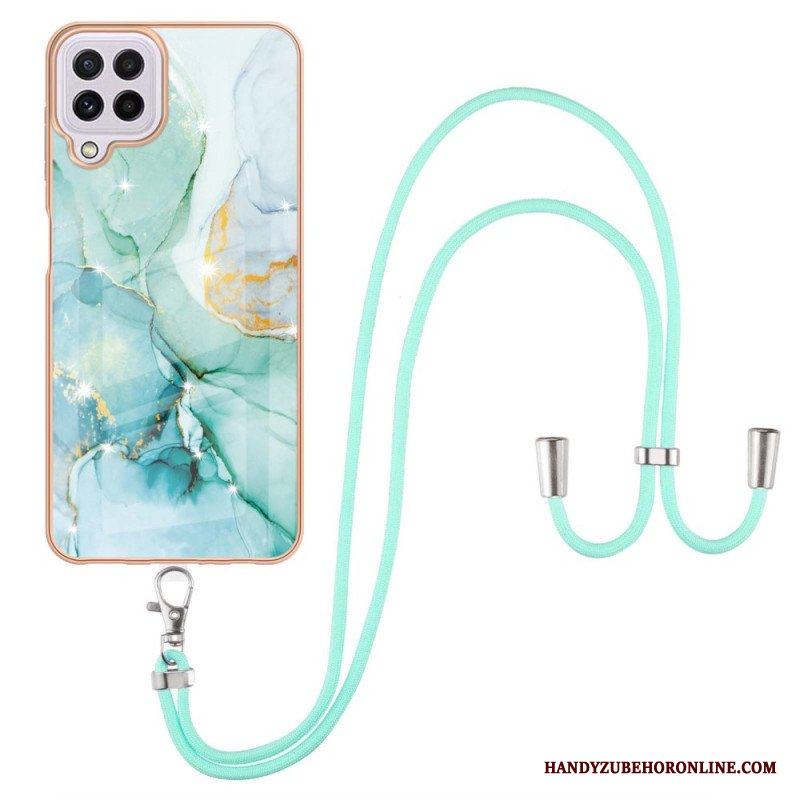 Skal Samsung Galaxy M32 Med Snodd Cord Marble Design