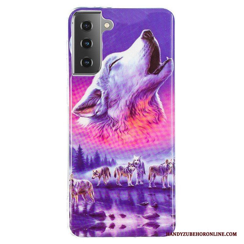 Skal Samsung Galaxy S21 5G Fluorescerande Wolf Series