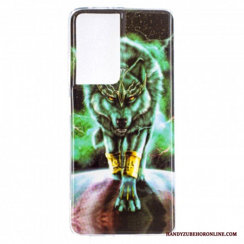 Skal Samsung Galaxy S21 Ultra 5G Fluorescerande Wolf Series